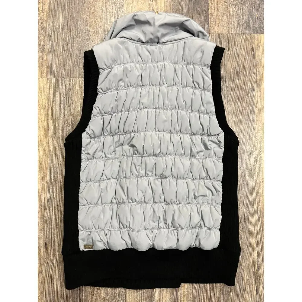 Calvin Klein Performance‎ Gray Black Quilted Puffer Vest Asymmetric Zip Large - Picture 6 of 6
